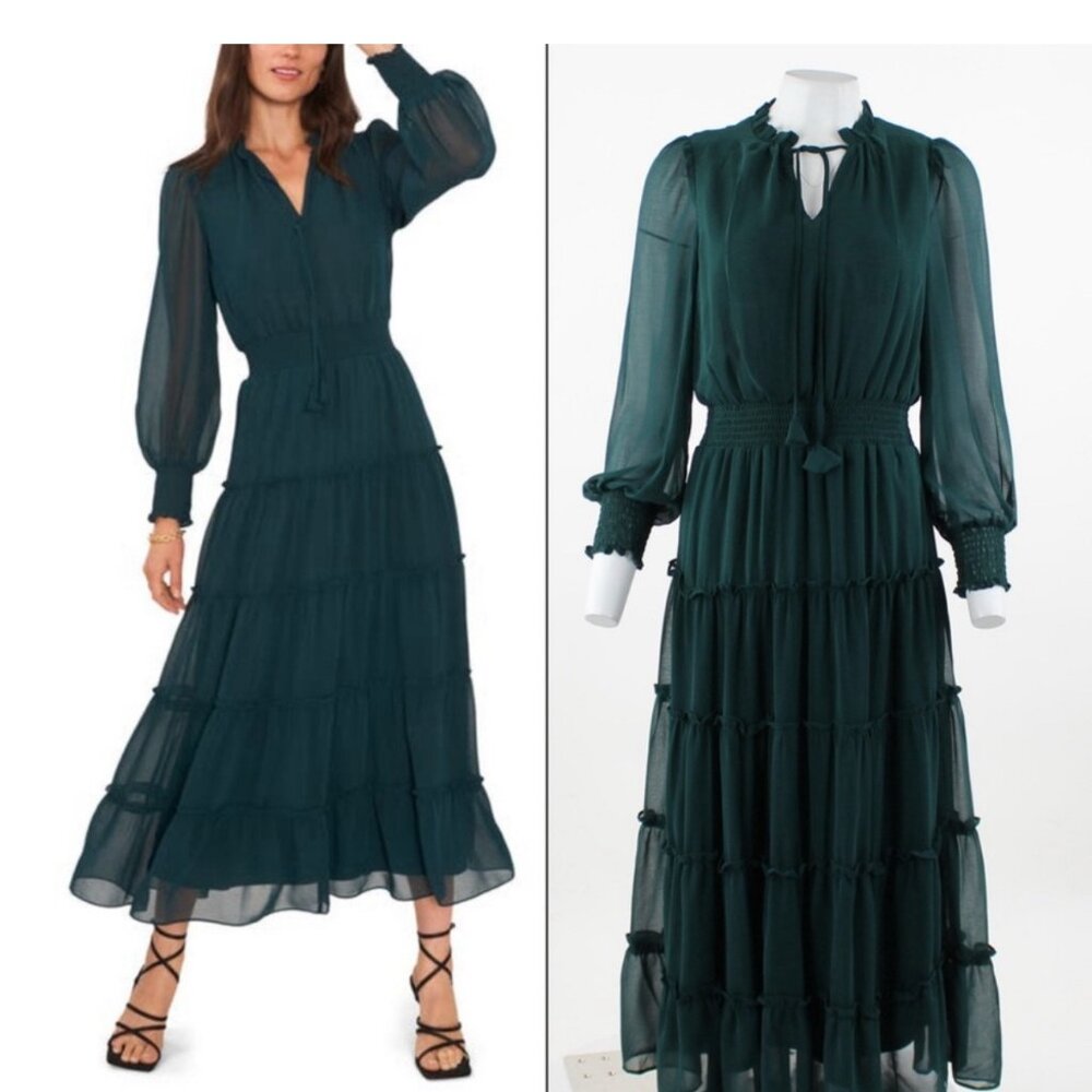 STATE long sleeve green dress - size S